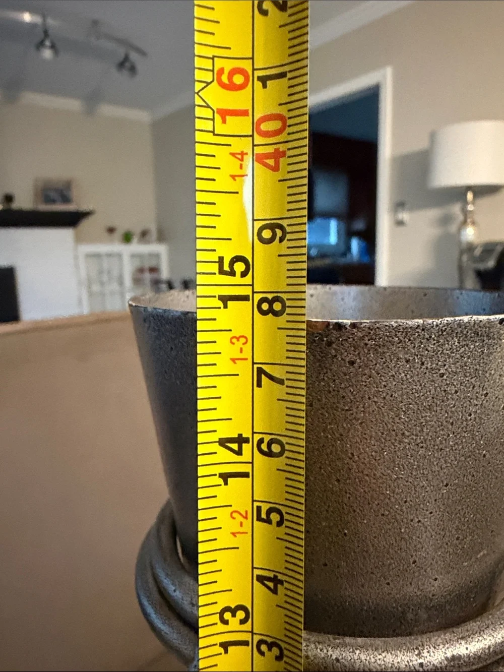 Source Unknown Metallic Gray and Gold Cone Table Vases - Pair